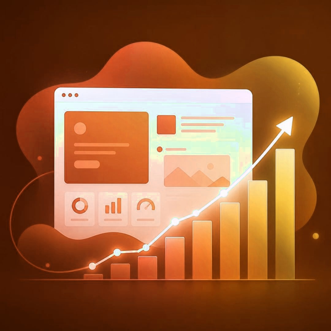 Analytics dashboard trending upward